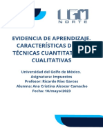 Evidencia de aprendizaje. Técnicas cuantitativas y cualitativas