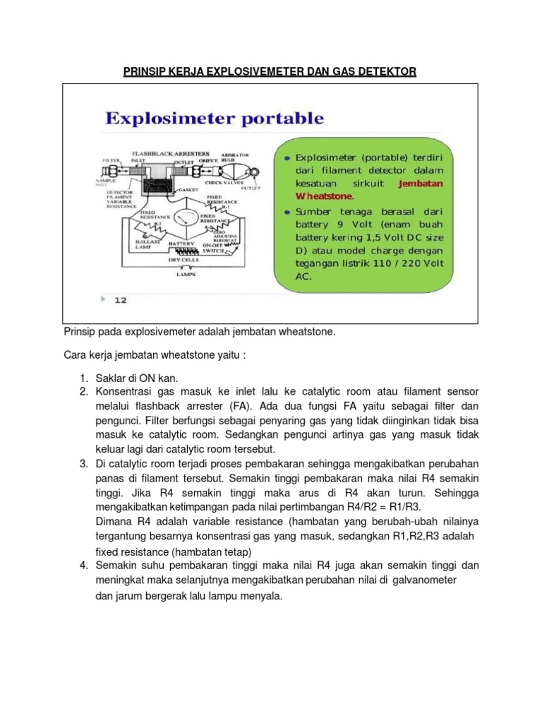 08-Prinsip Kerja Gas Detector Dan Explosivemeter | PDF