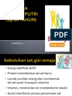 DGZ 121 Slide Gizi Pada Remaja Putri 14 - 20 Tahun