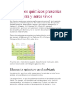 Elementos Quimicos en La Tierra y en Los Seres Vivos