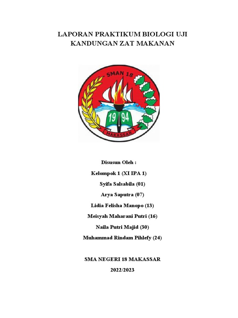 Laporan Praktikum Biologi Uji Kandungan Zat Makanan Pdf