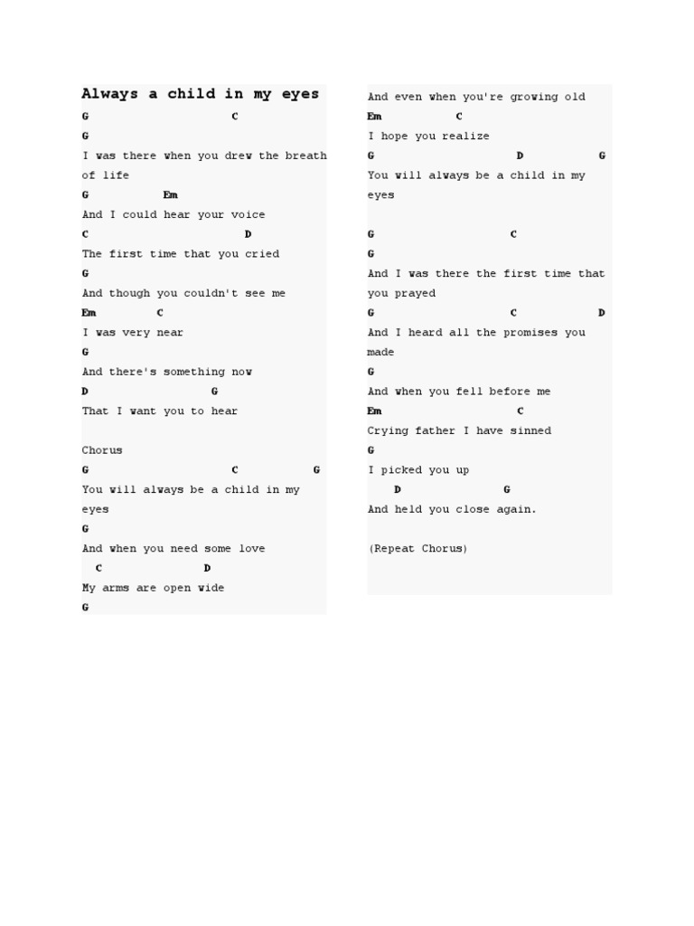 Always a child in my eyes PDF