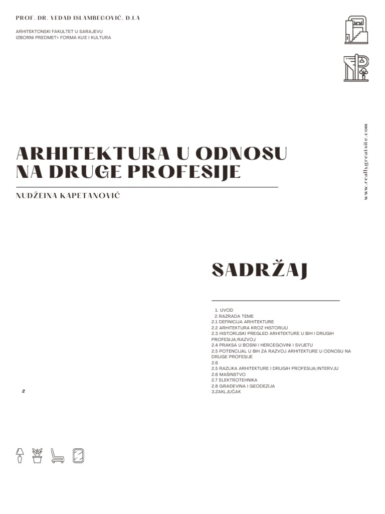 Arhitektura U Odnosu Na Druge Profesije | PDF