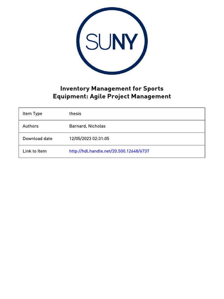 Agile Inventory Management for Sports | PDF | Software Development ...