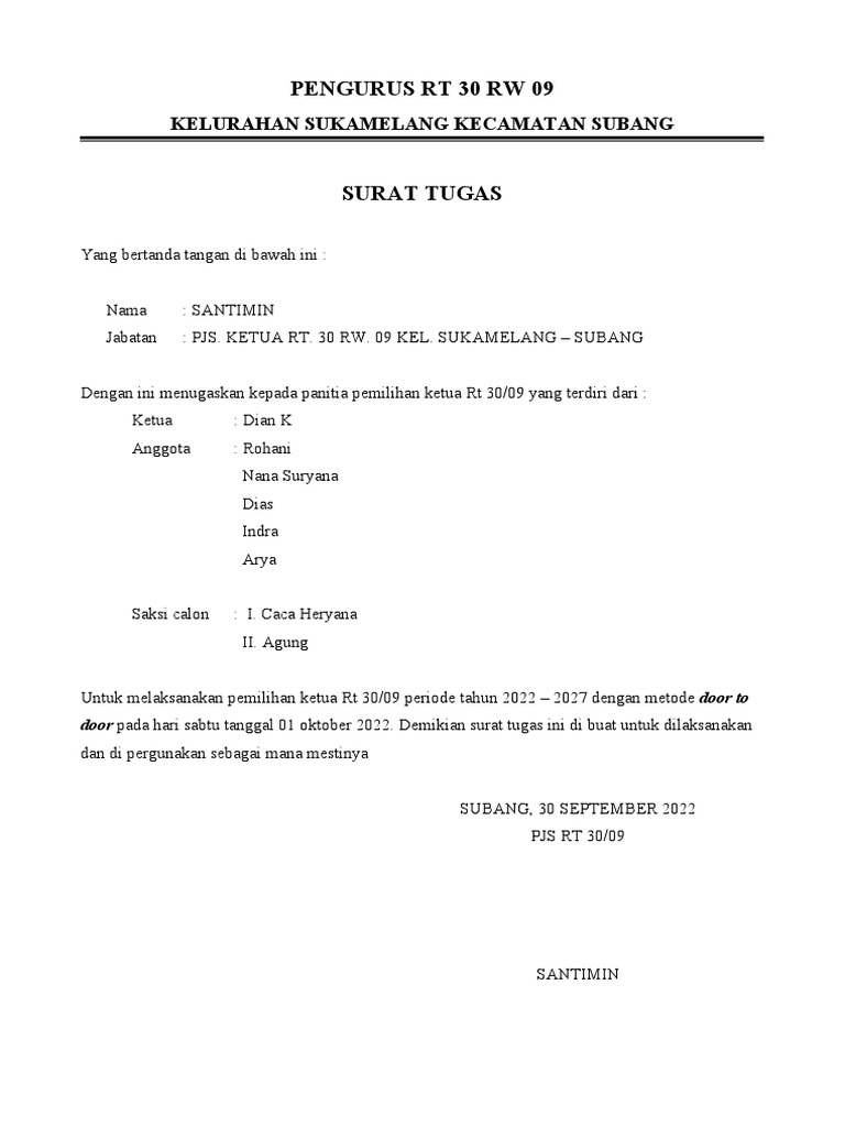 Surat Undangan RT COBLOS | PDF