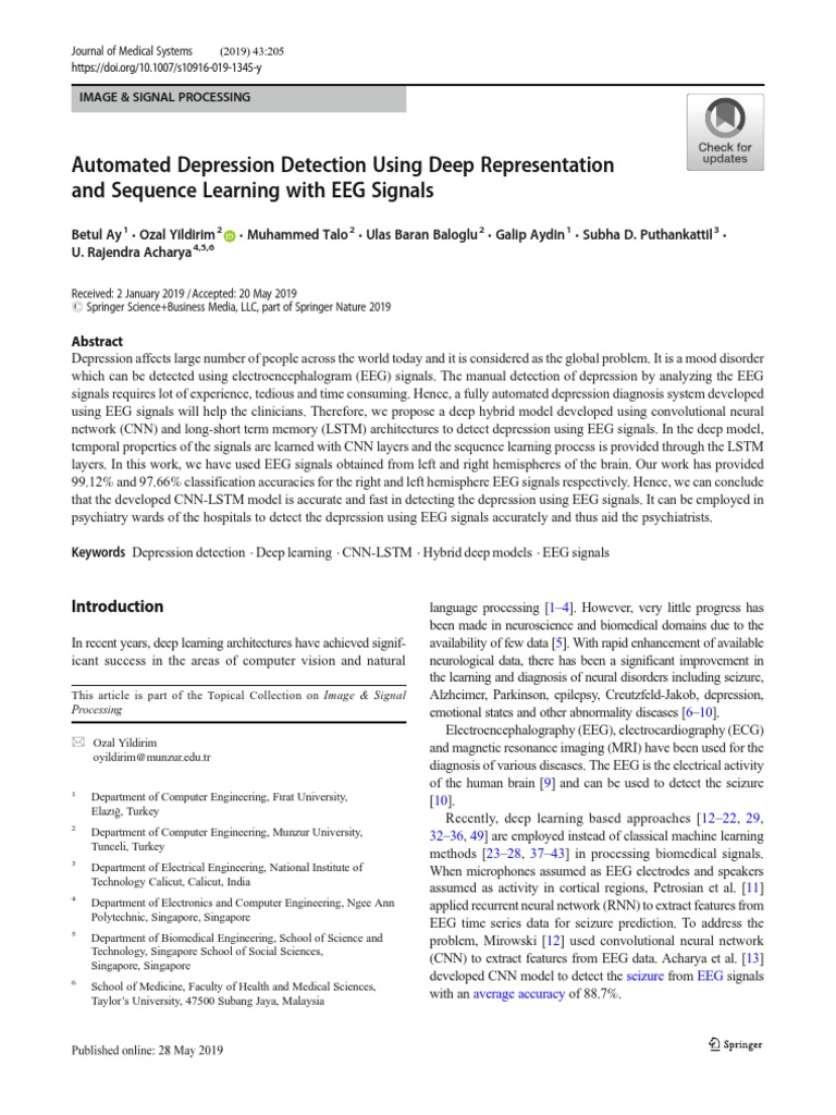 Automated Depression Detection Using Deep Representation and Sequence ...