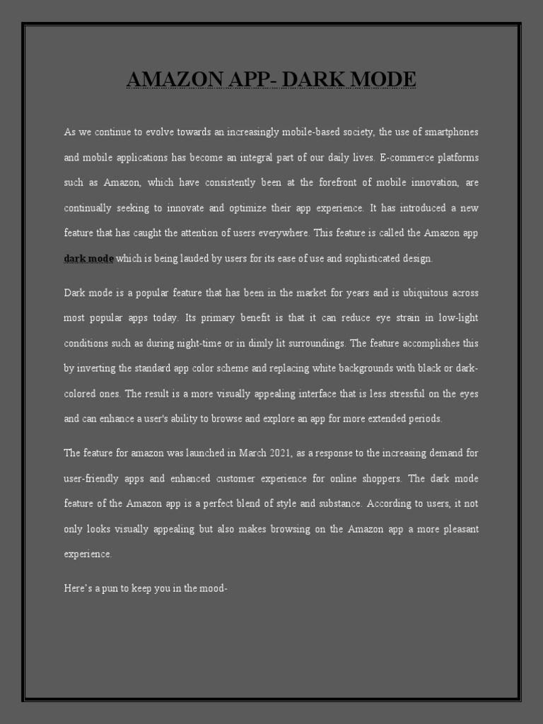 Amazon App Dark Mode PDF
