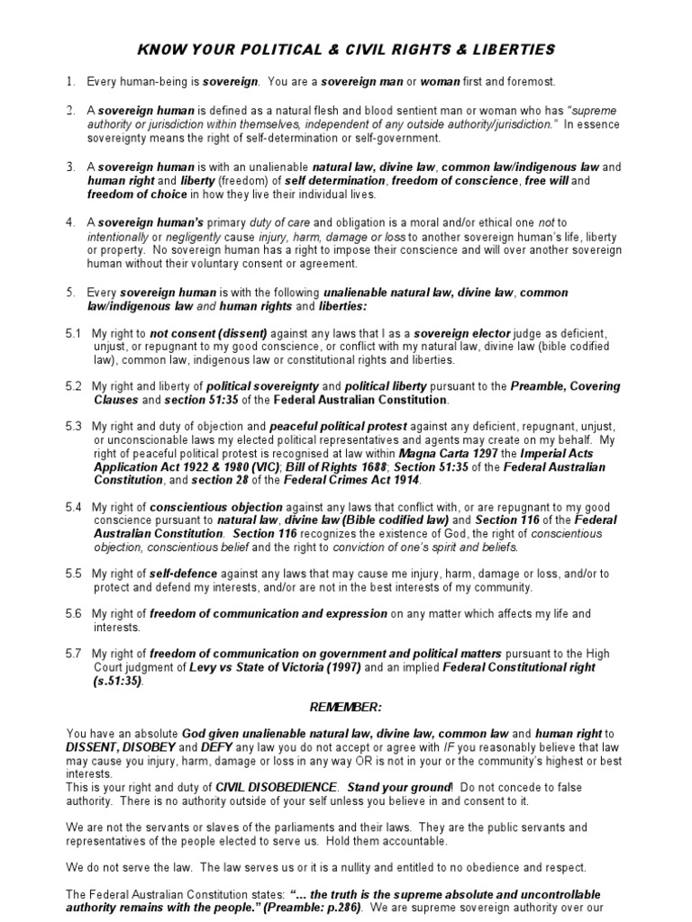 Understanding Your Sovereign Rights | PDF