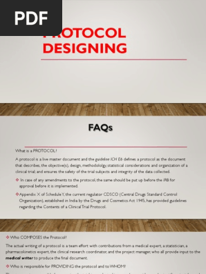 4- PROTOCOL DESIGNING for clinical trials