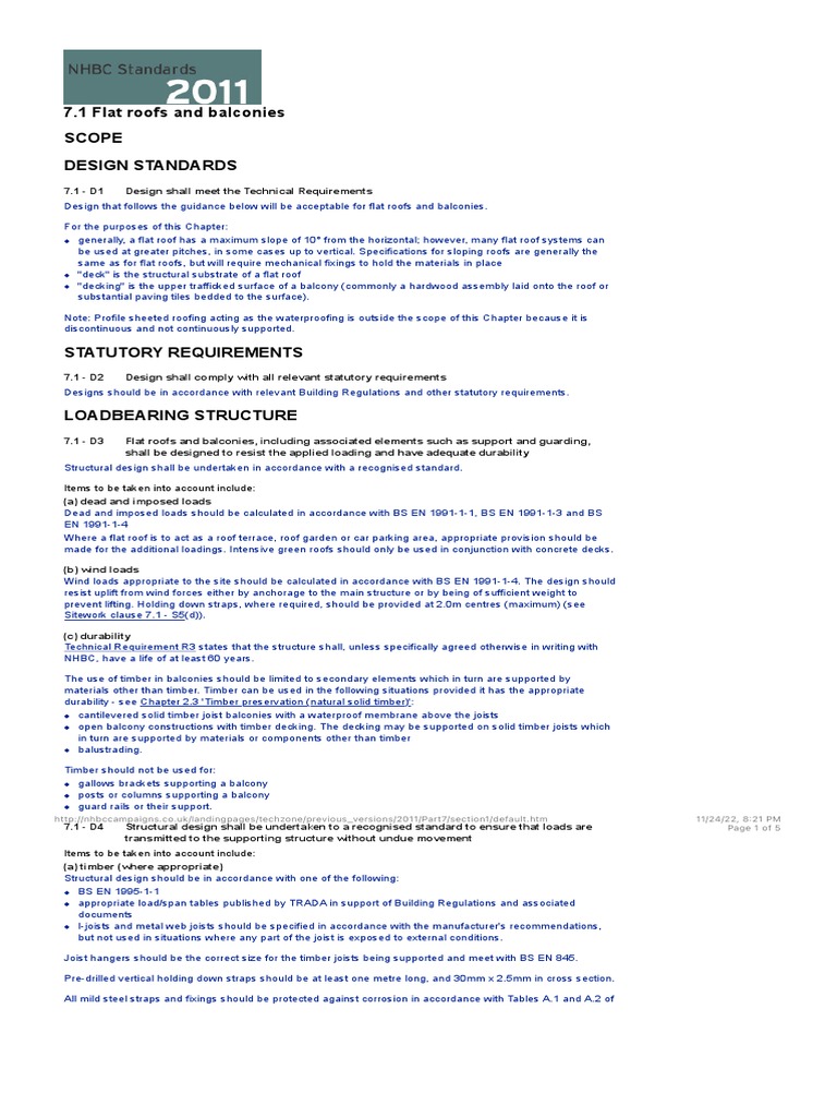 NHBC Guidelines for Flat Roofs & Balconies | PDF