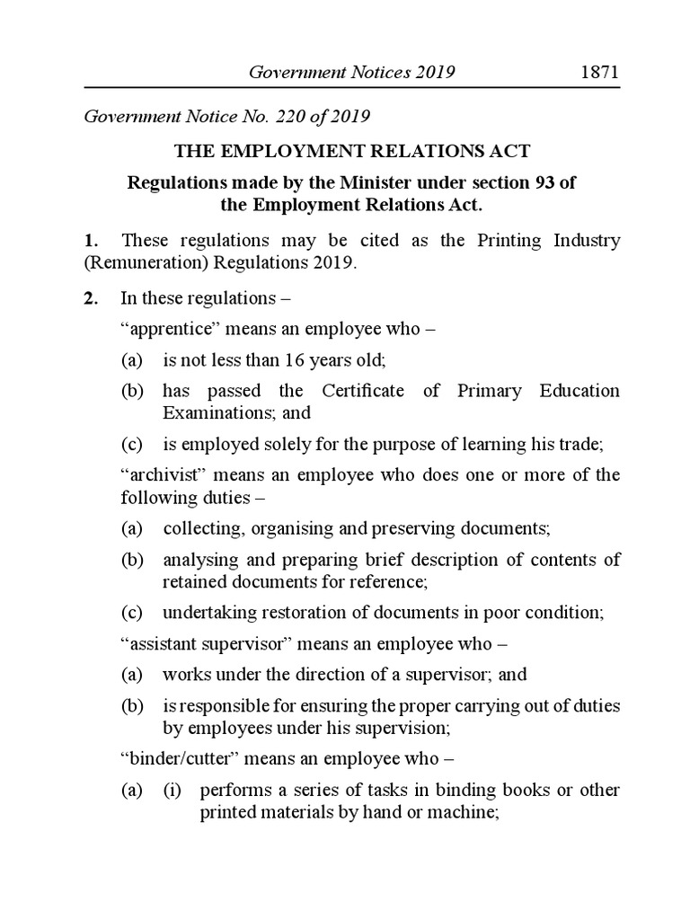 The Printing Industry (Remuneration) Regulations 2019 PDF