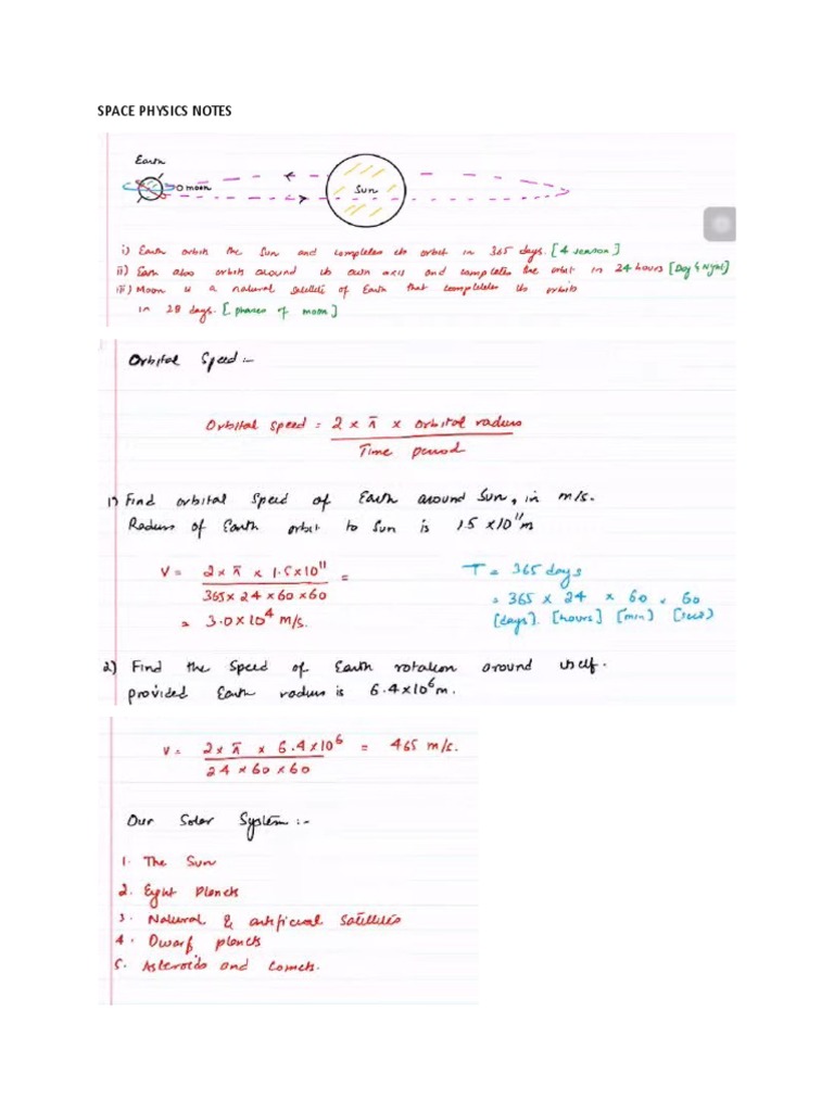 Space physics notes pdf