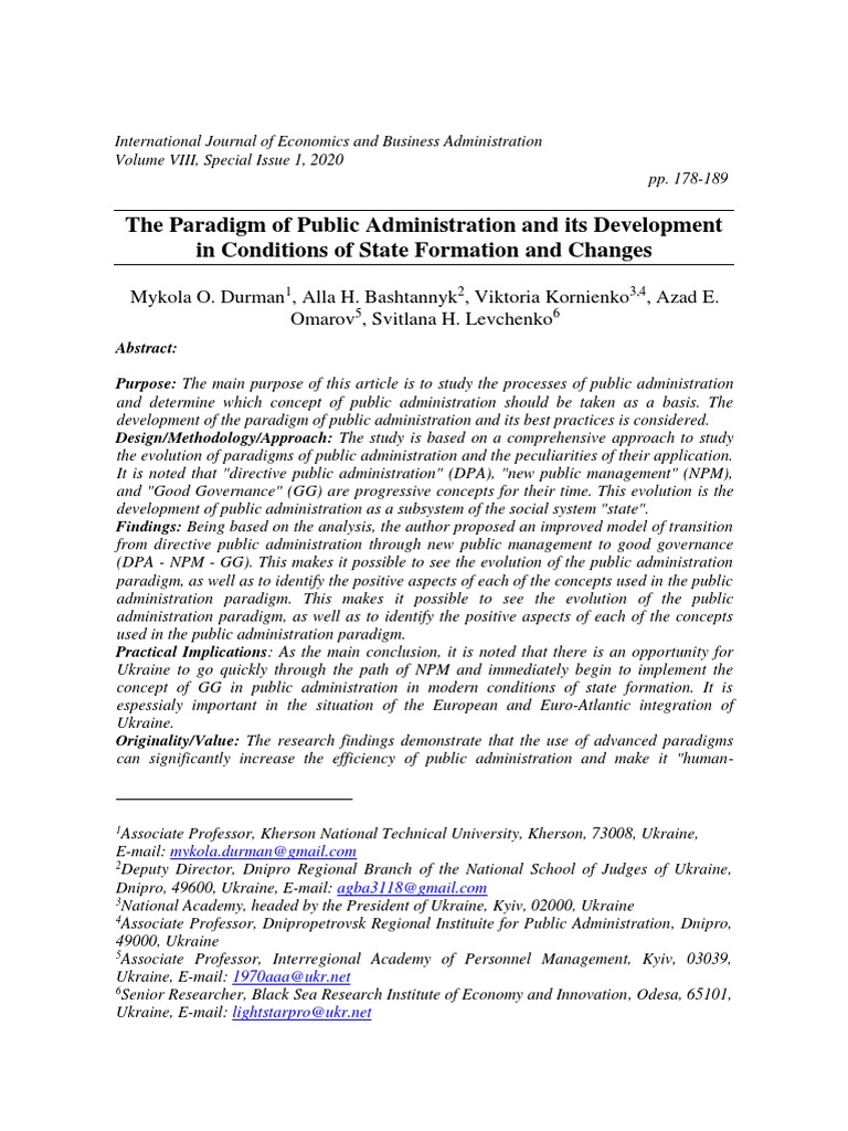 Evolution of Public Administration Paradigms | PDF | System | Public ...