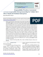 Corporate Social Responsibility Practices Assessment Towards Responsible Entrepreneurship For Tabuk City's Micro Small and Medium Enterprises