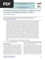 Financial Management Mechanisms of Tabuk City Local Government Unit Employees Amidst COVID 19