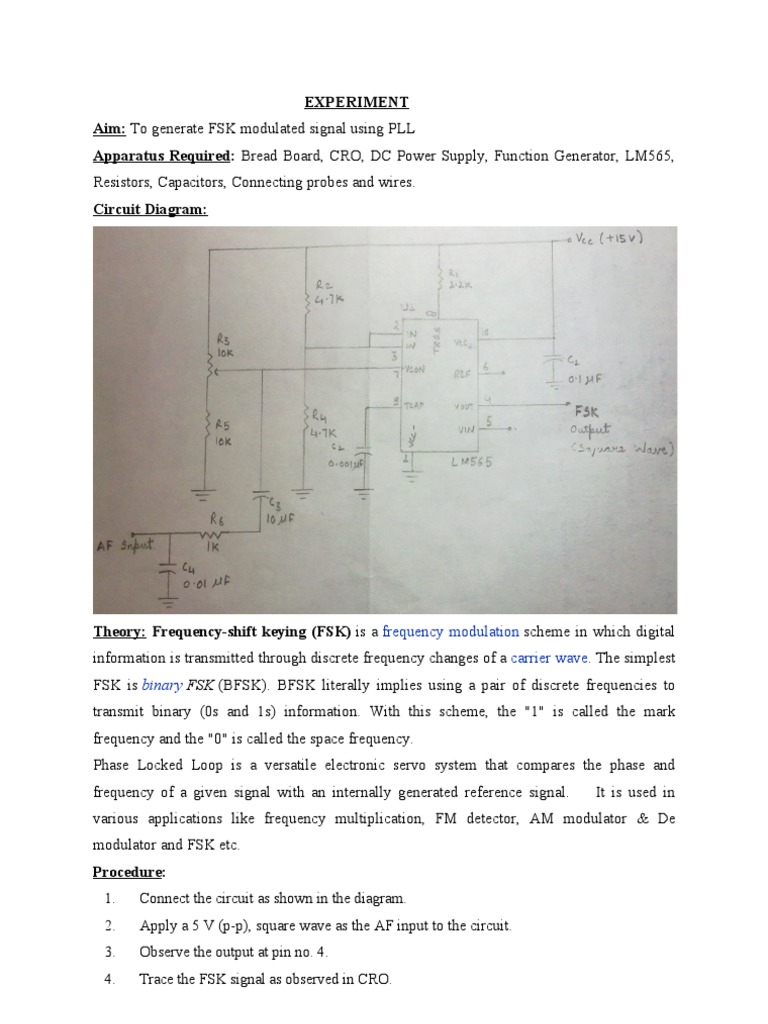 Generate FSK Signal Using PLL | PDF | Modulation | Electronic Circuits