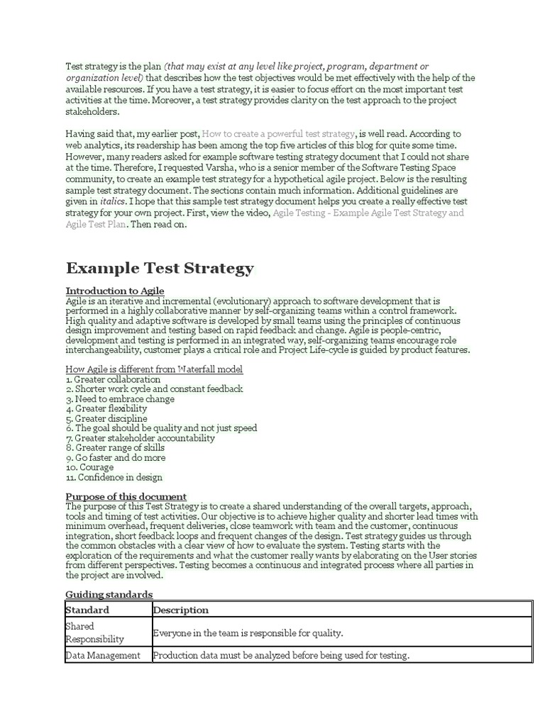Example Test Strategy | PDF