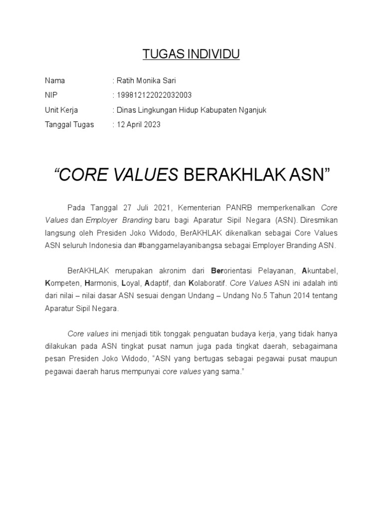 Core value berakhlak asn pdf