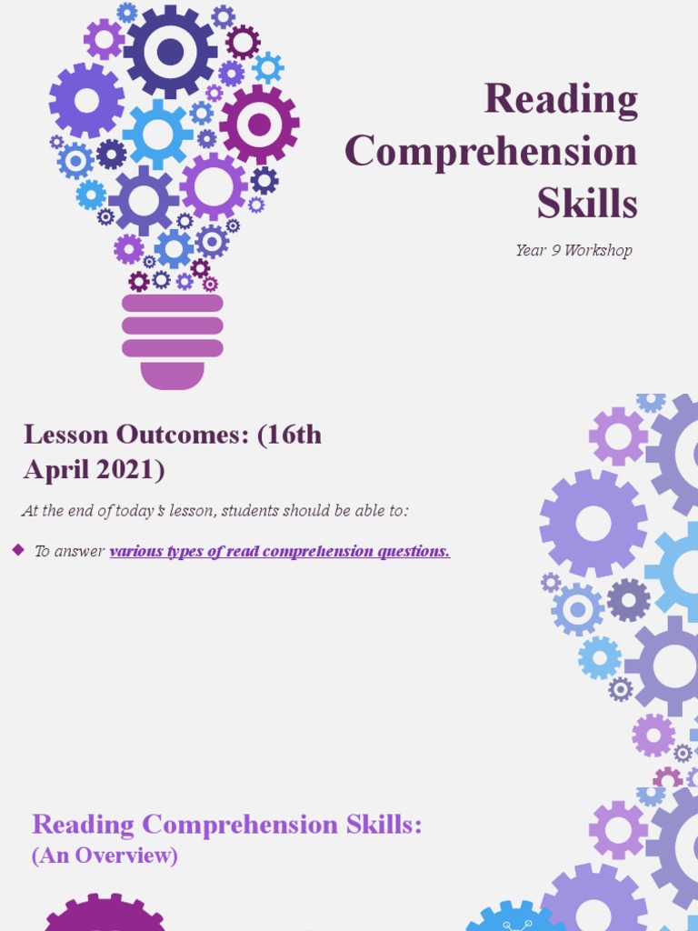 Y9 checkpoint reading comprehension skills pdf