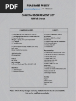 Camera Requirement List - NVM