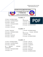 Calendrier Devoir 1er Trimestre