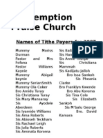 Names of Tithe Payers
