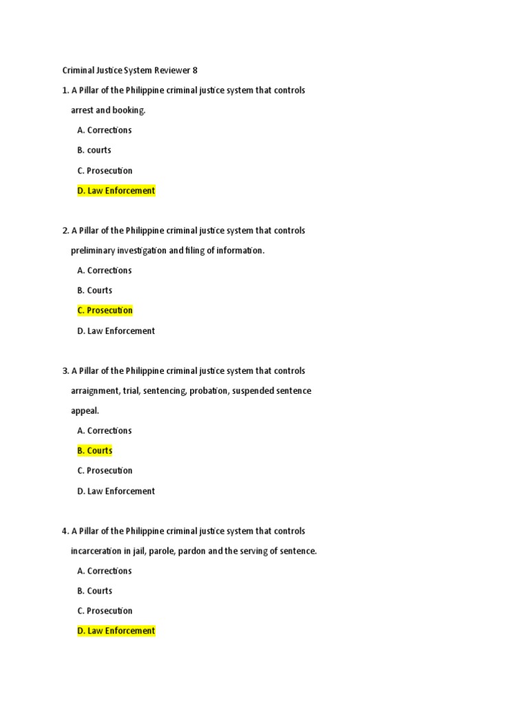 Criminal Justice System Reviewer Pdf Prosecutor Criminal Justice
