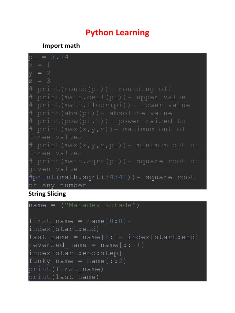 Python Learning | PDF