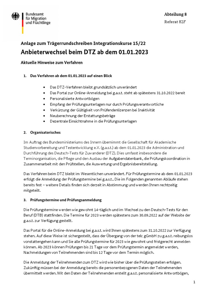 Traegerrundschreiben 20220728 15 Anlage1 | PDF