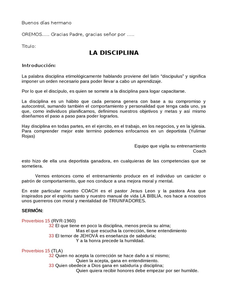La Disciplina en la Vida Cristiana | PDF | Relaciones personales ...