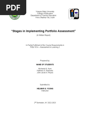 Stages in Implementing Portfolio Assessment_Written Report