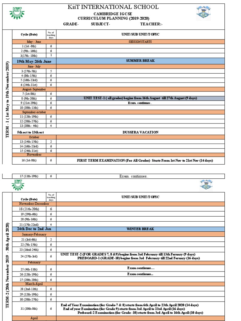 Curriculum Planning 2019-2020 | PDF | Educational Organizations | Human