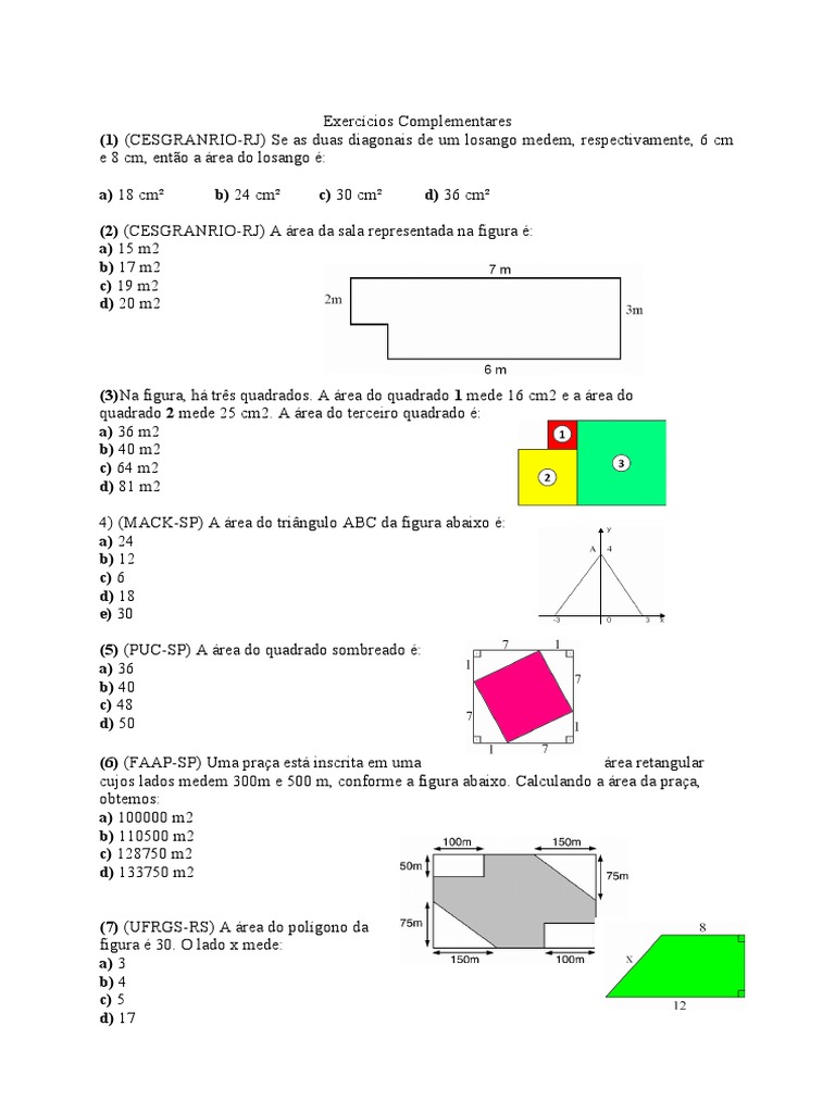 Área de Figuras Planas | PDF