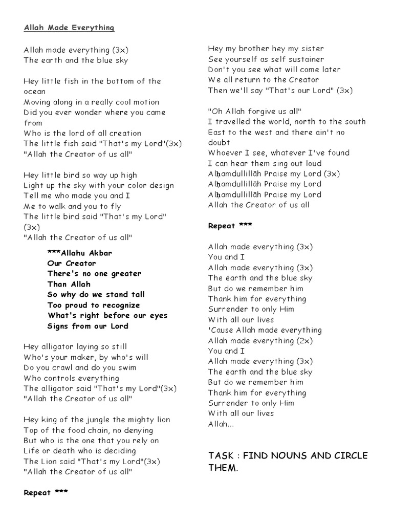 Allah made everything pdf