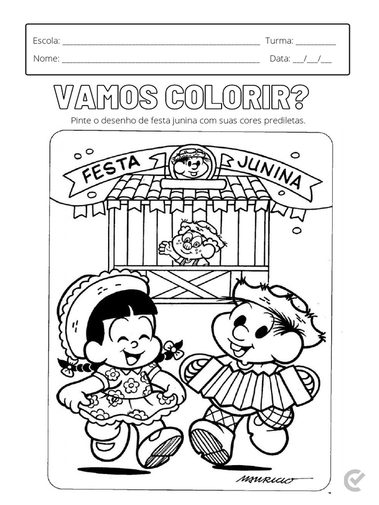 FREE! - Desenho de Festa Junina – Atividade de Colorir