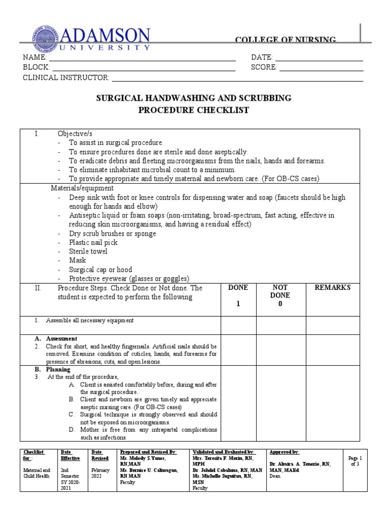 3 Surgical Handwashing Scrubbing PDF