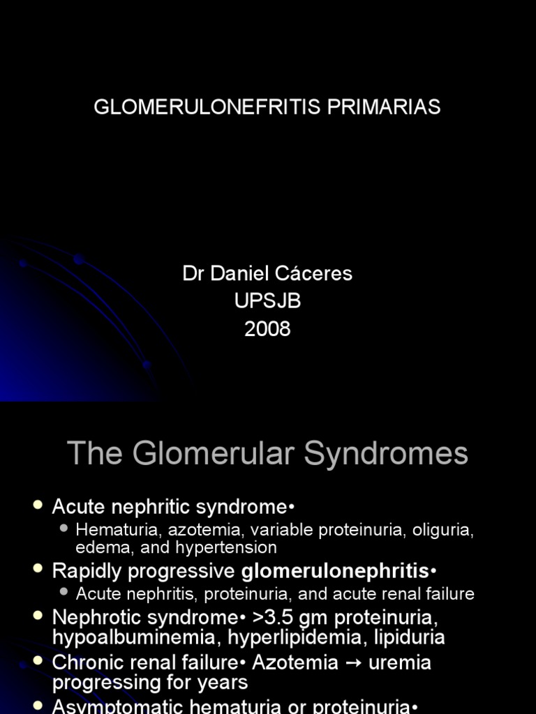 Primary Glomerulonephritis Overview | PDF | Kidney | Diseases And Disorders