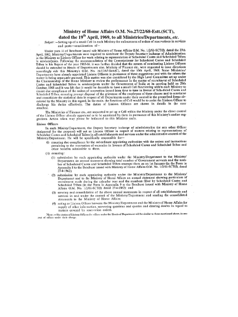 27 22 68-Estt SCT-19.04.1969 | PDF