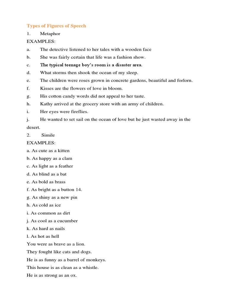 Types of Figures of Speech 1 | PDF | Tulip | Poetry