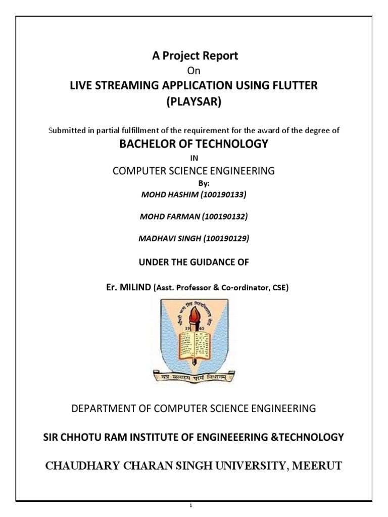 Flutter Live Streaming App Report | PDF | Video On Demand | Streaming Media