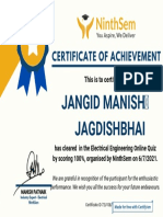 Certificate For TIWARI HARSH RAJESHKUMAR For - Electrical Engineering Onli...