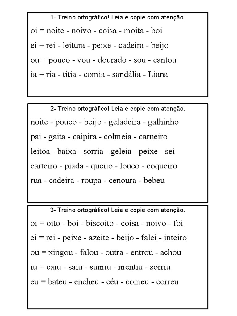 Treino Ortografico | PDF