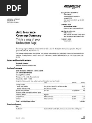 Declarations Page