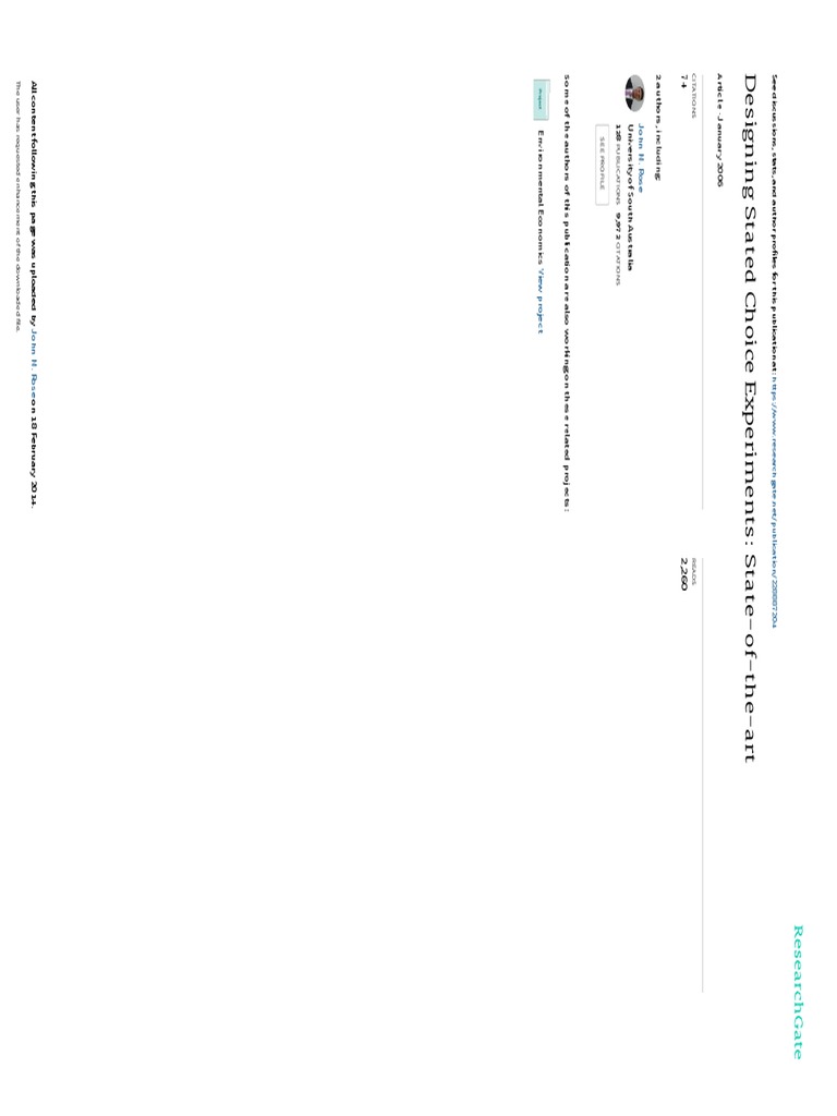 Sample Size Requirements For Stated Choice Experiments