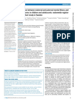 8. Association Between Maternal and Parental Mental Illnes and Risk of Injuries in Children and Adolescents