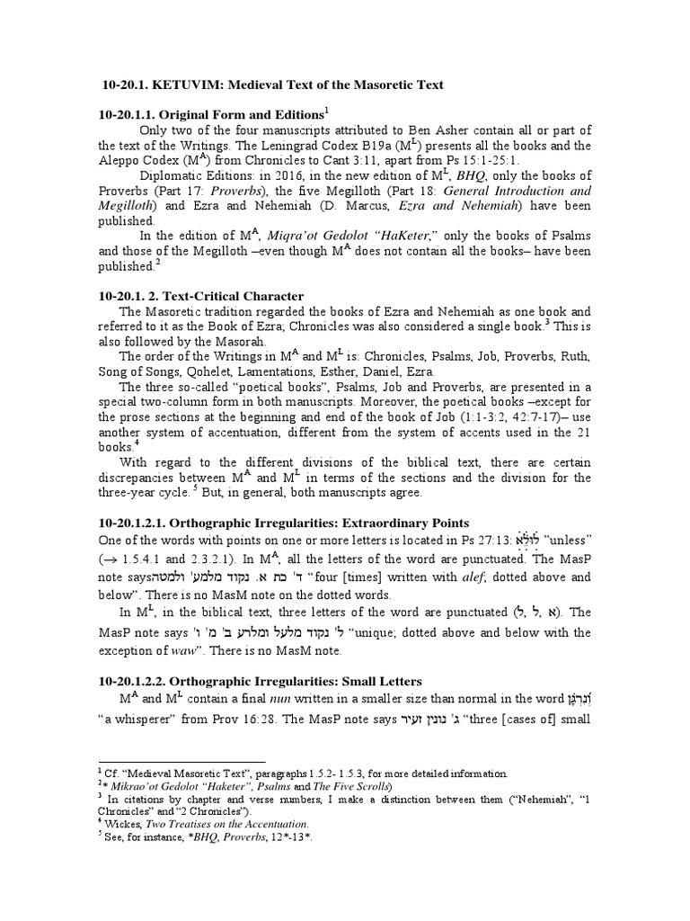 10 20 1 ketuvim medieval text of masore pdf ketuvim ancient