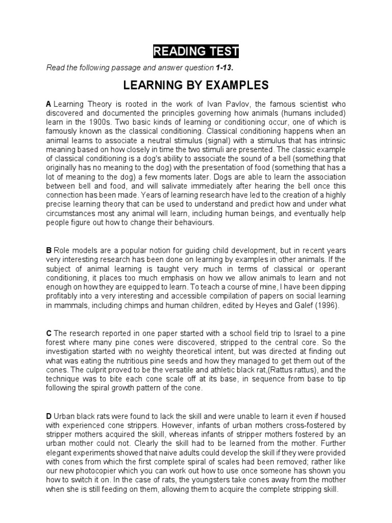 Term test 1 reading question booklet pdf classical conditioning
