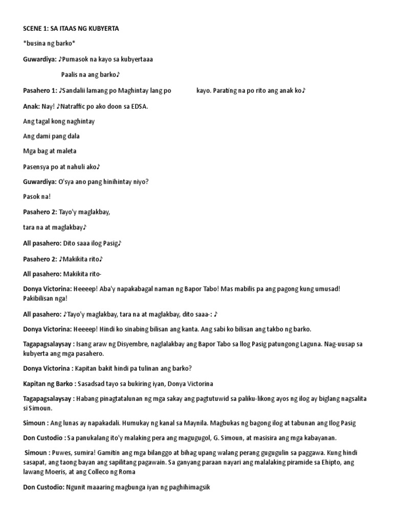 El Filibusterismo Script Aaaaa | PDF