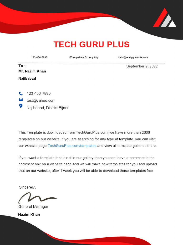 Tech Guru Plus Letterhead Template | PDF | Computers