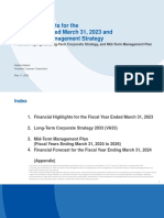 Business Results For The Fiscal Year Ended March 31, 2023 and Overview of Management Strategy